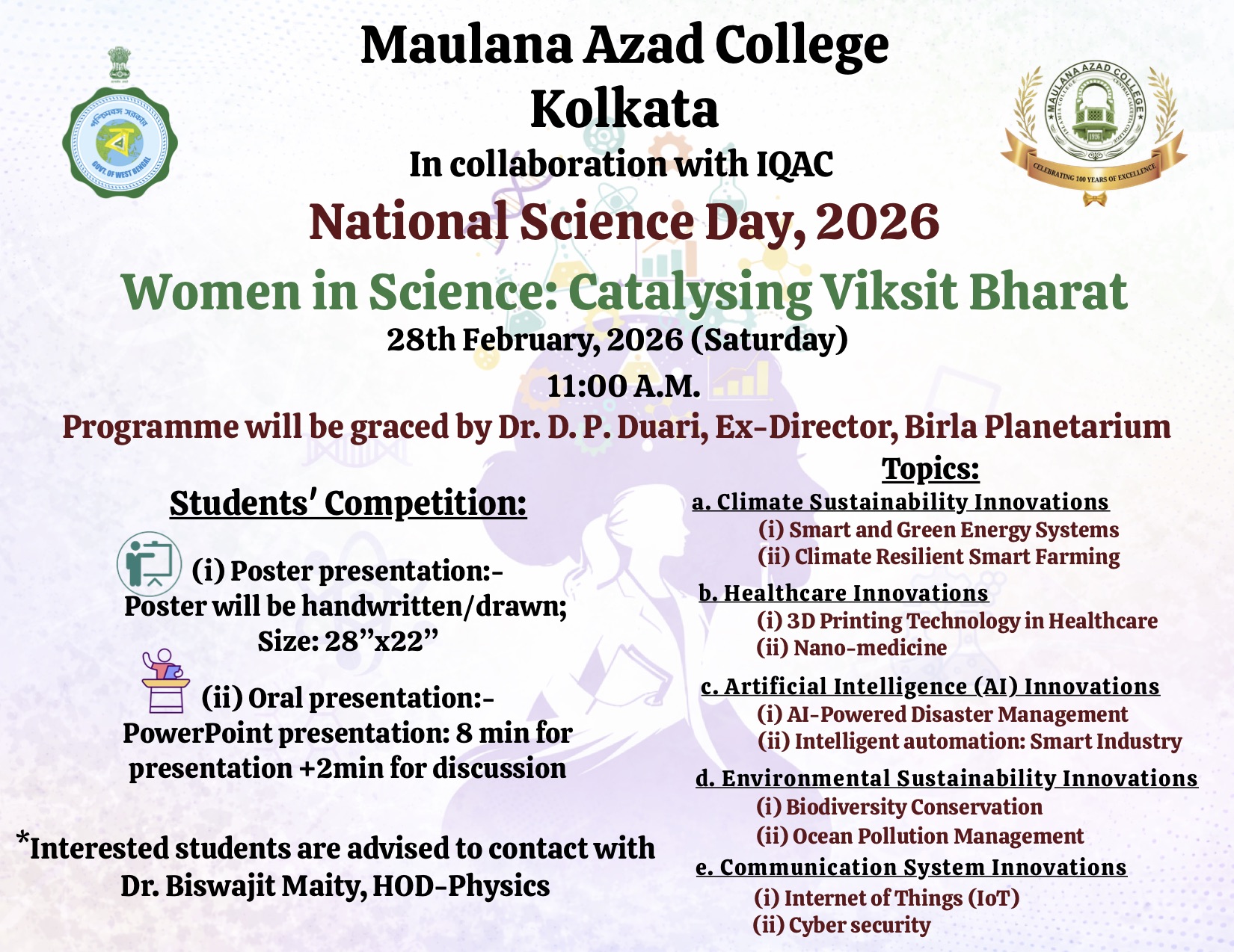 Women in Science: Catalysing Viksit Bharat @ 28th Feb, 2026 (Saturday)